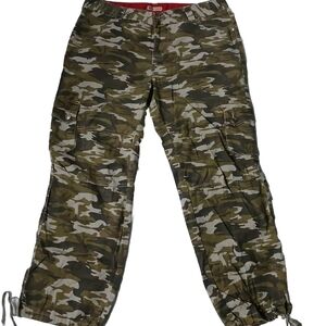 Vintage Camo Cargo Parachute Paratrooper Pants Womens 20w Gorpcore Utility